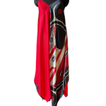 South East Wind and Foam Woman Scarf Dress Color Block (Black/Red)