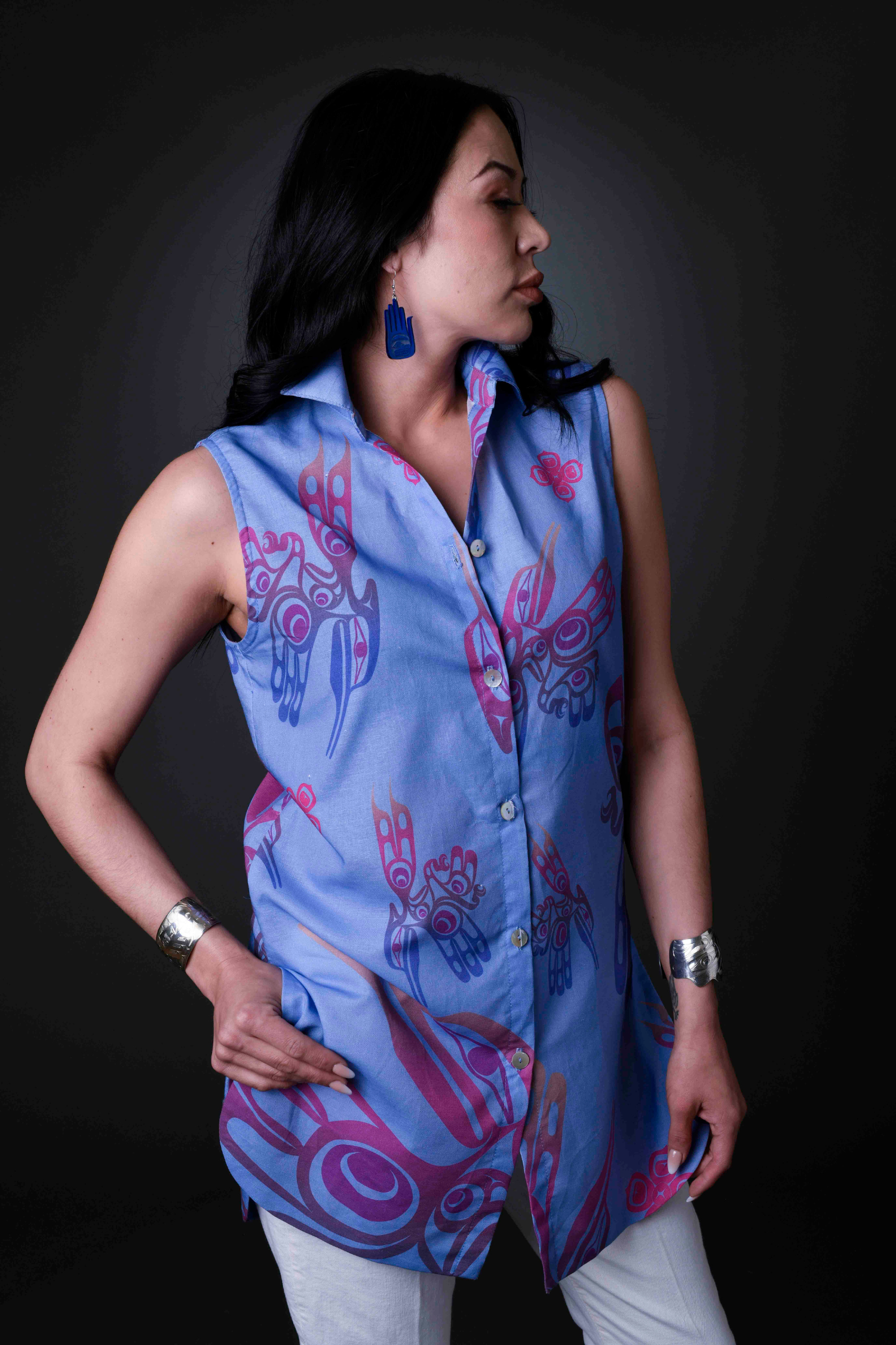 Sleeveless Linen Tunic Blouse