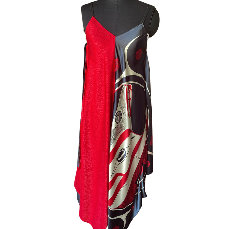 South East Wind and Foam Woman Scarf Dress Color Block (Black/Red)