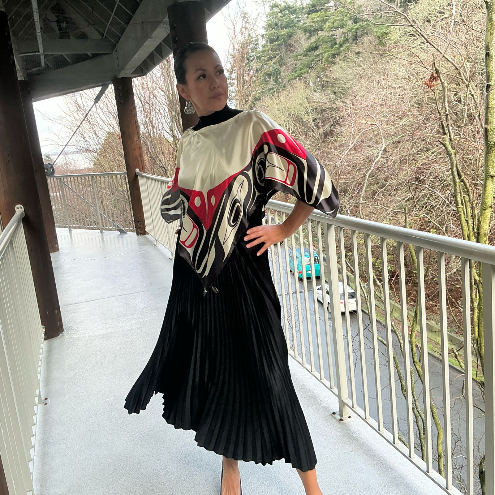 4 Ravens Silk Scarf Top