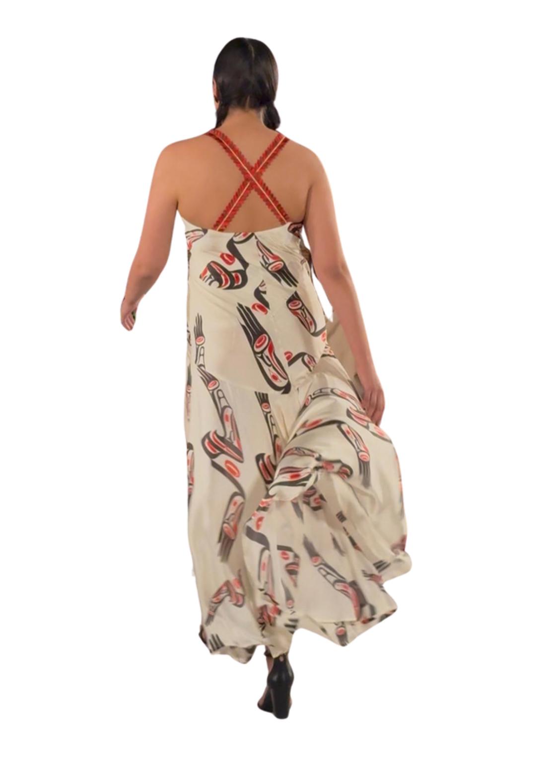 Eagle Evening Dress with Sequined Bodice