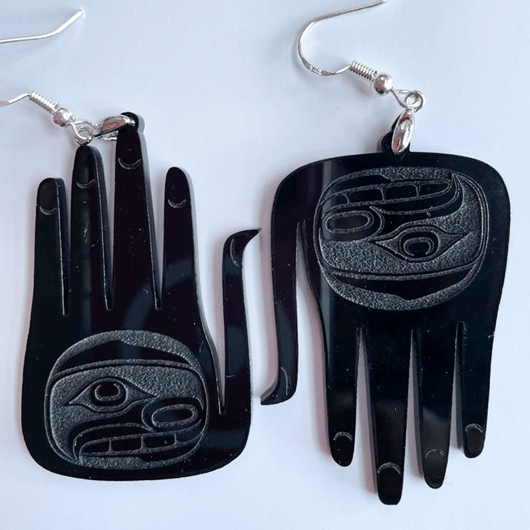 DG Hands logo acrylic Earring.