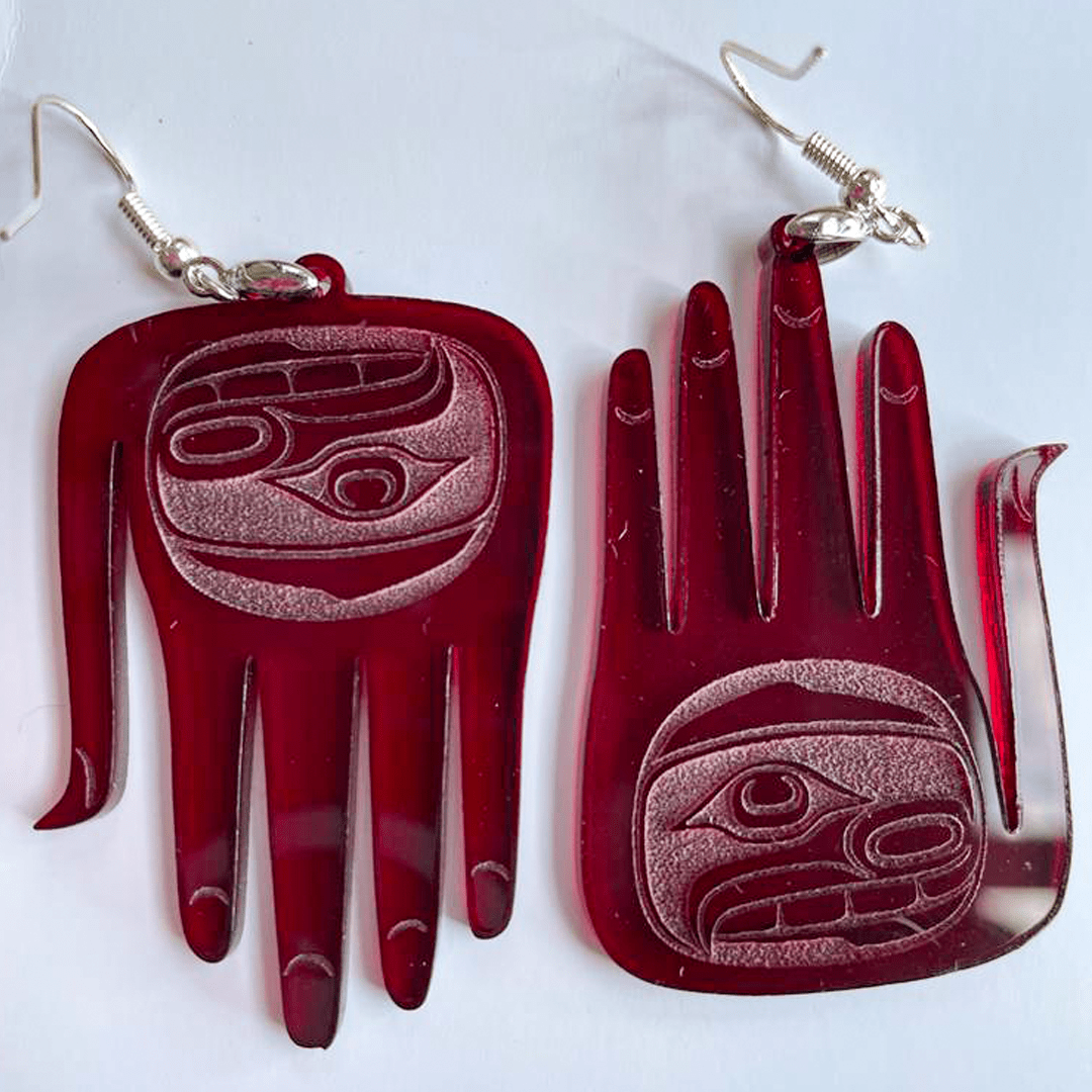 DG Hands logo acrylic Earring.
