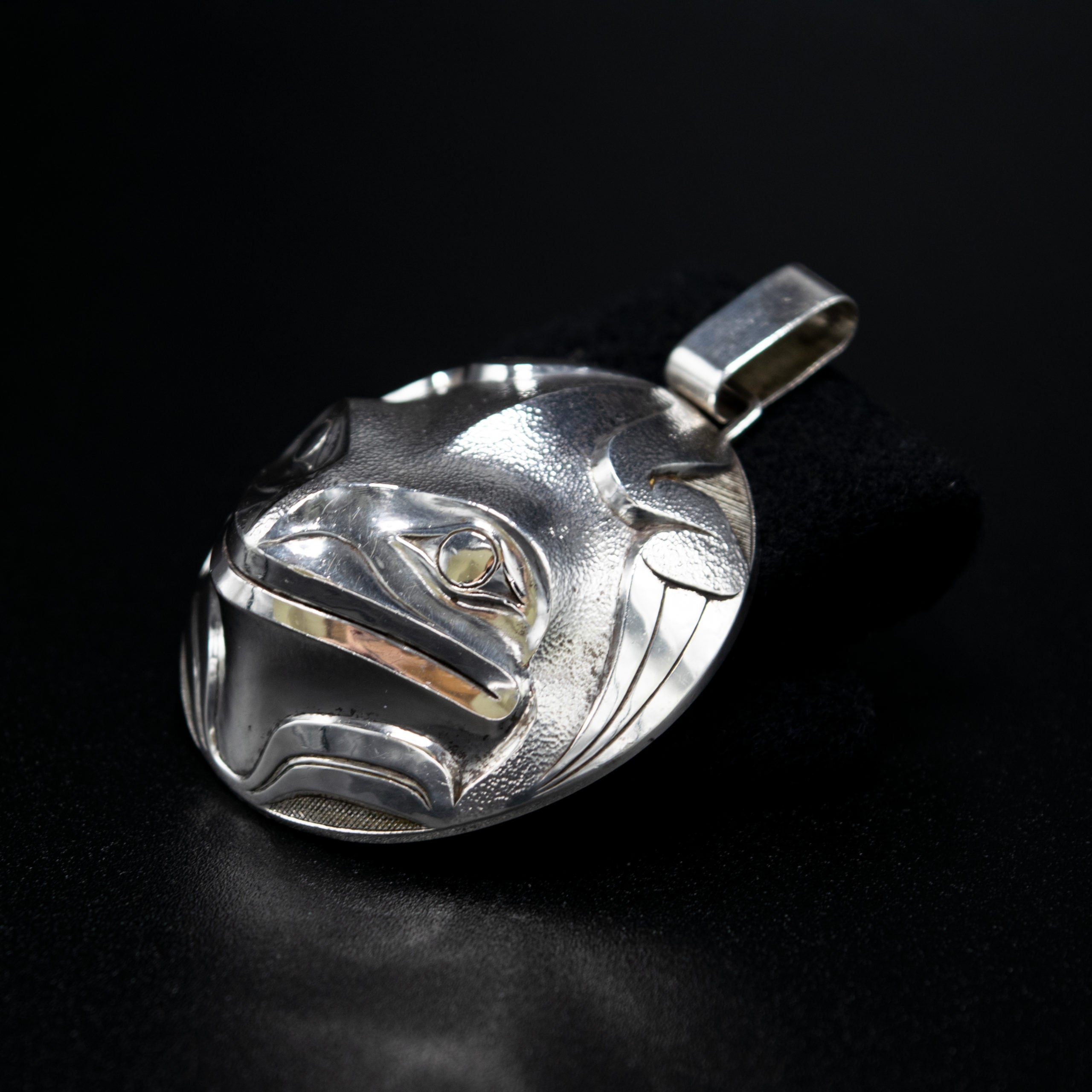 Cast Frog Silver Pendant