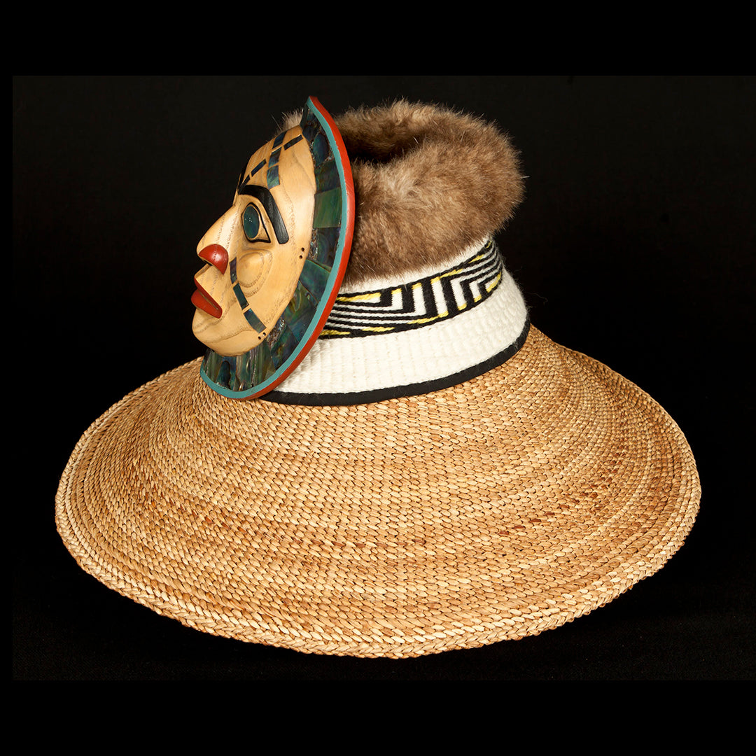 Cedar Woven Hat/Moon Mask/Ravens Tail Hat