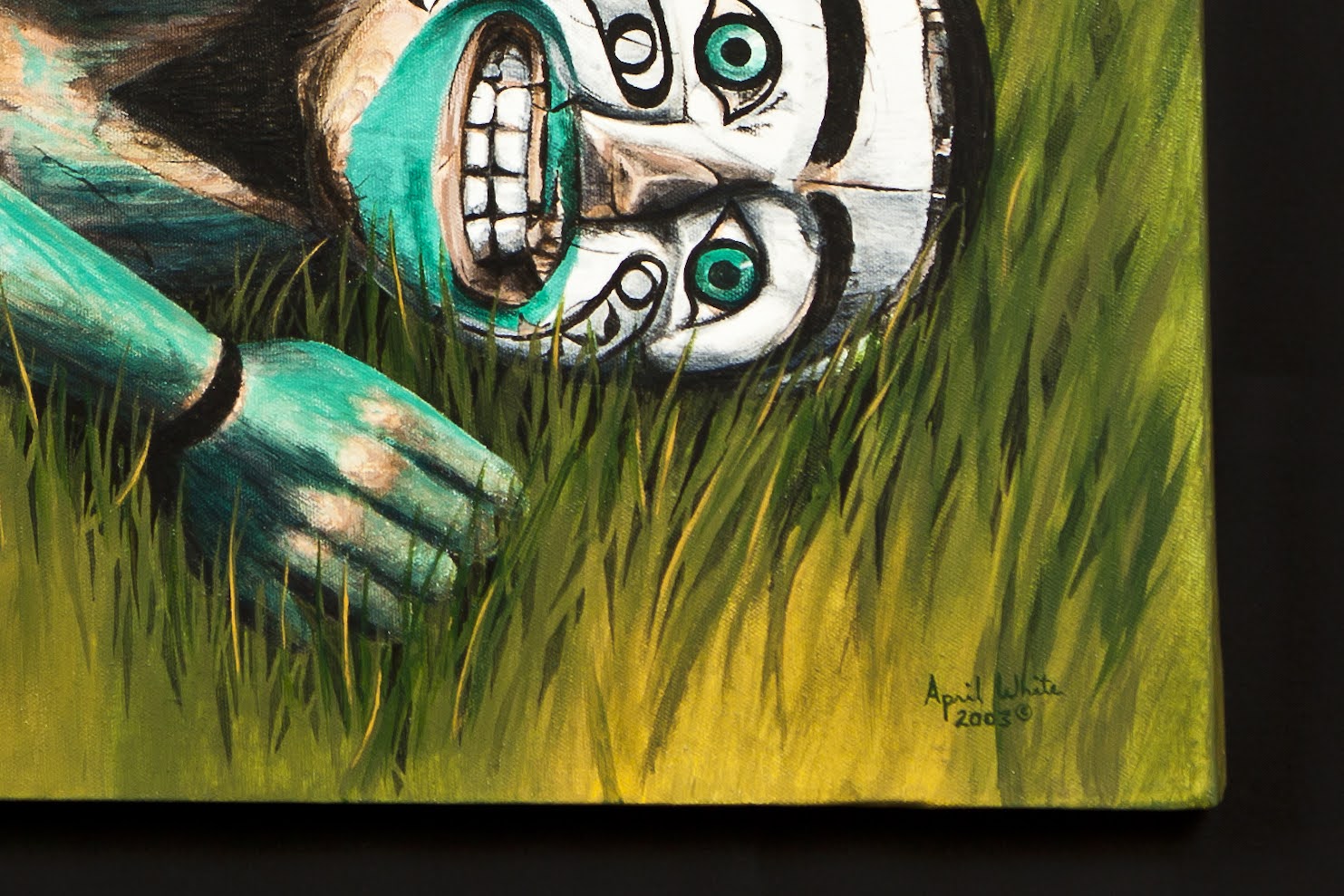 Laughing Kwaguilth Welcome Totems Falling Down Laughing Painting
