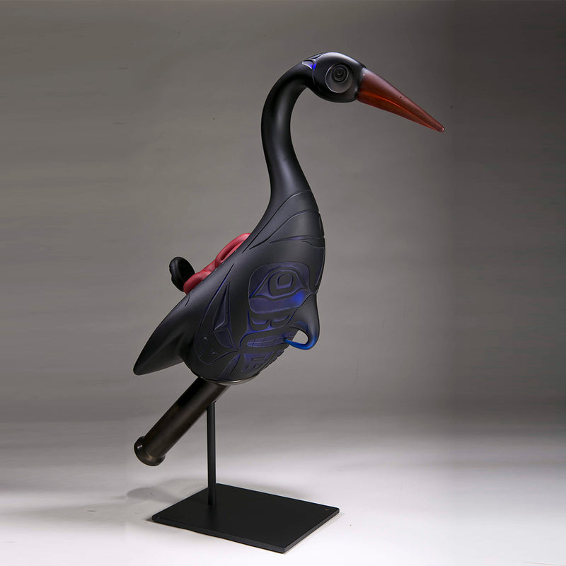Oyster Catcher Rattle in Glass Art