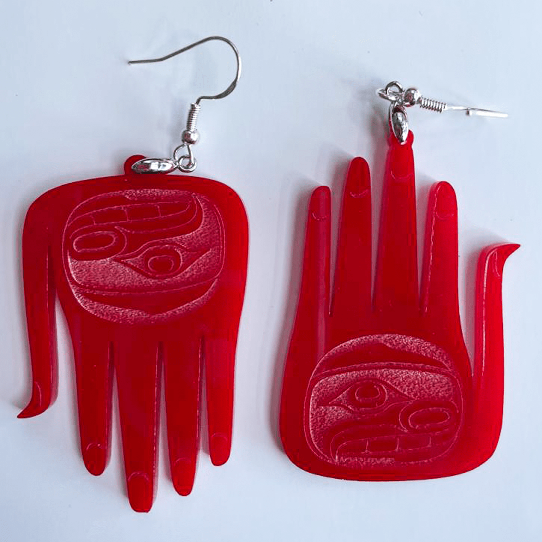 DG Hands logo acrylic Earring.