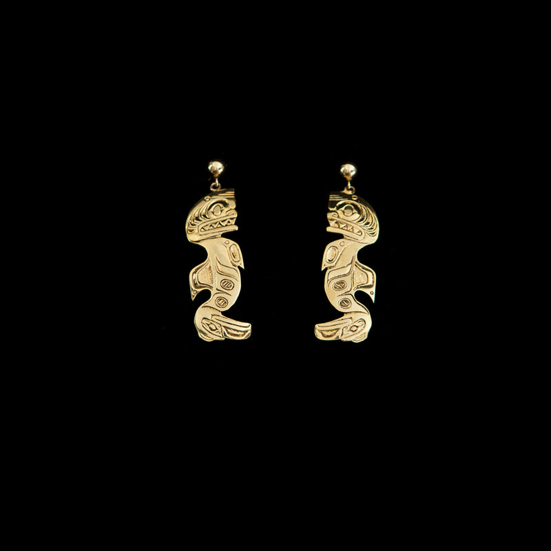 Shark Earrings in 20 kt Gold