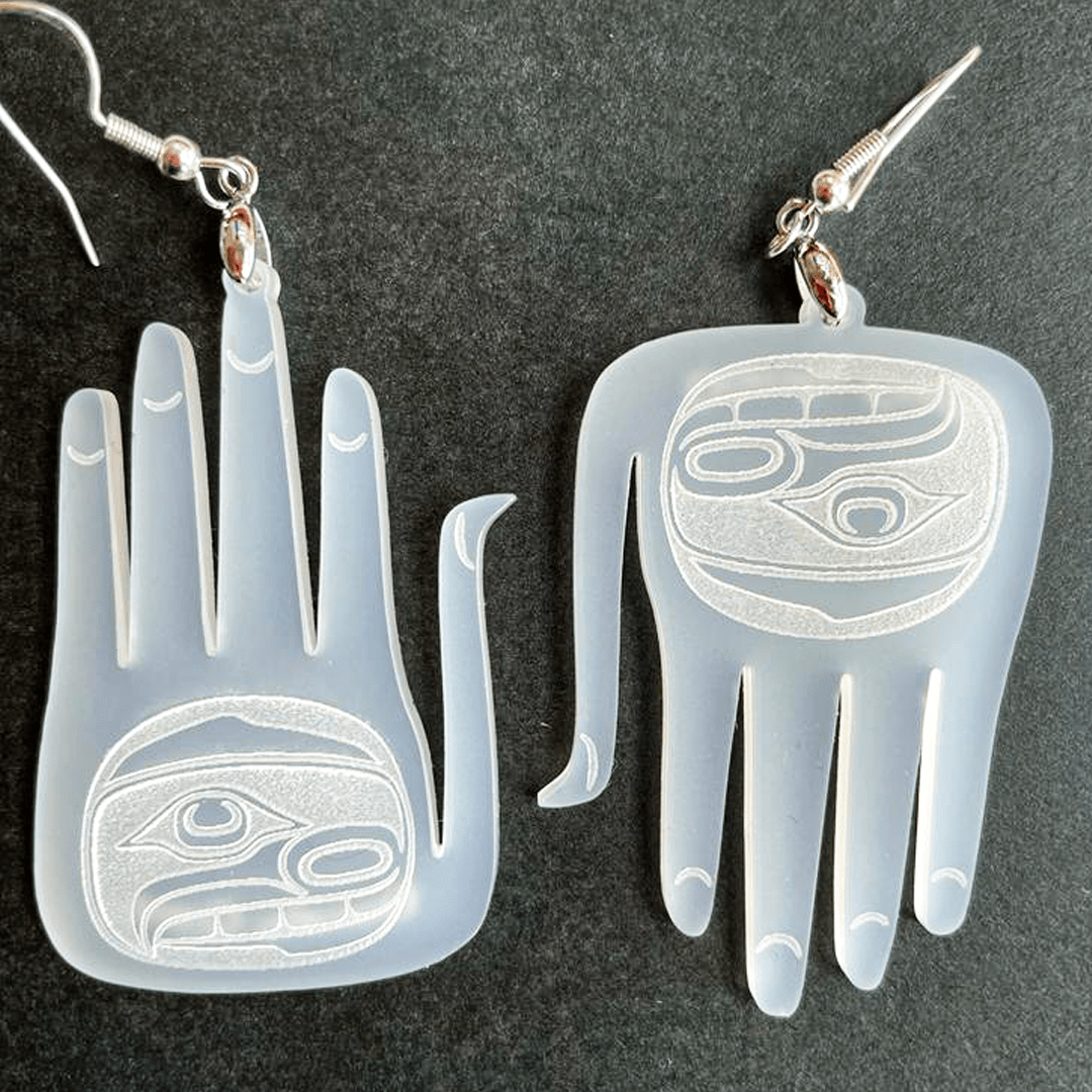 DG Hands logo acrylic Earring.