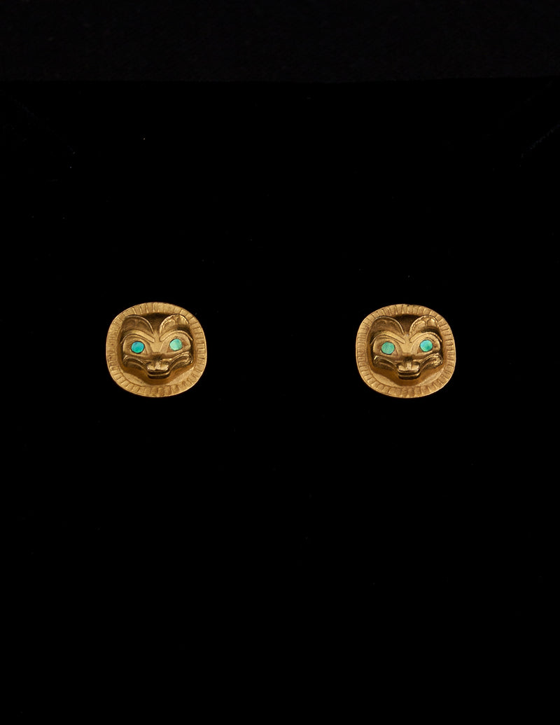 Wolf Earrings in 22 Gold