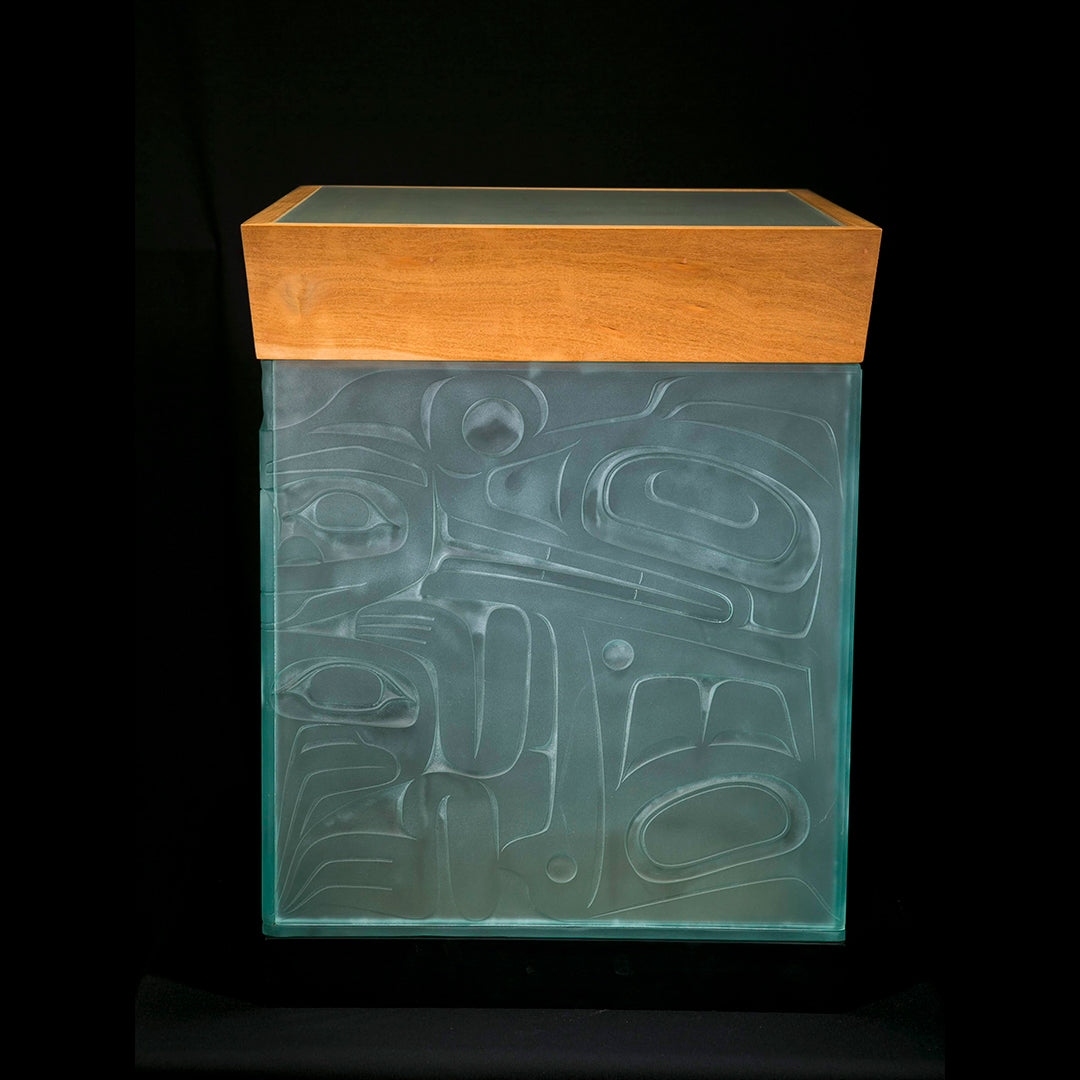 Wolf and Raven Glass Art Bent Box